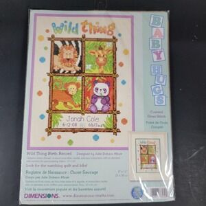 NEW #73249 DIMENSIONS "WILD THING"‎ BABY ANIMAL STAMPED CROSS STITCH KIT